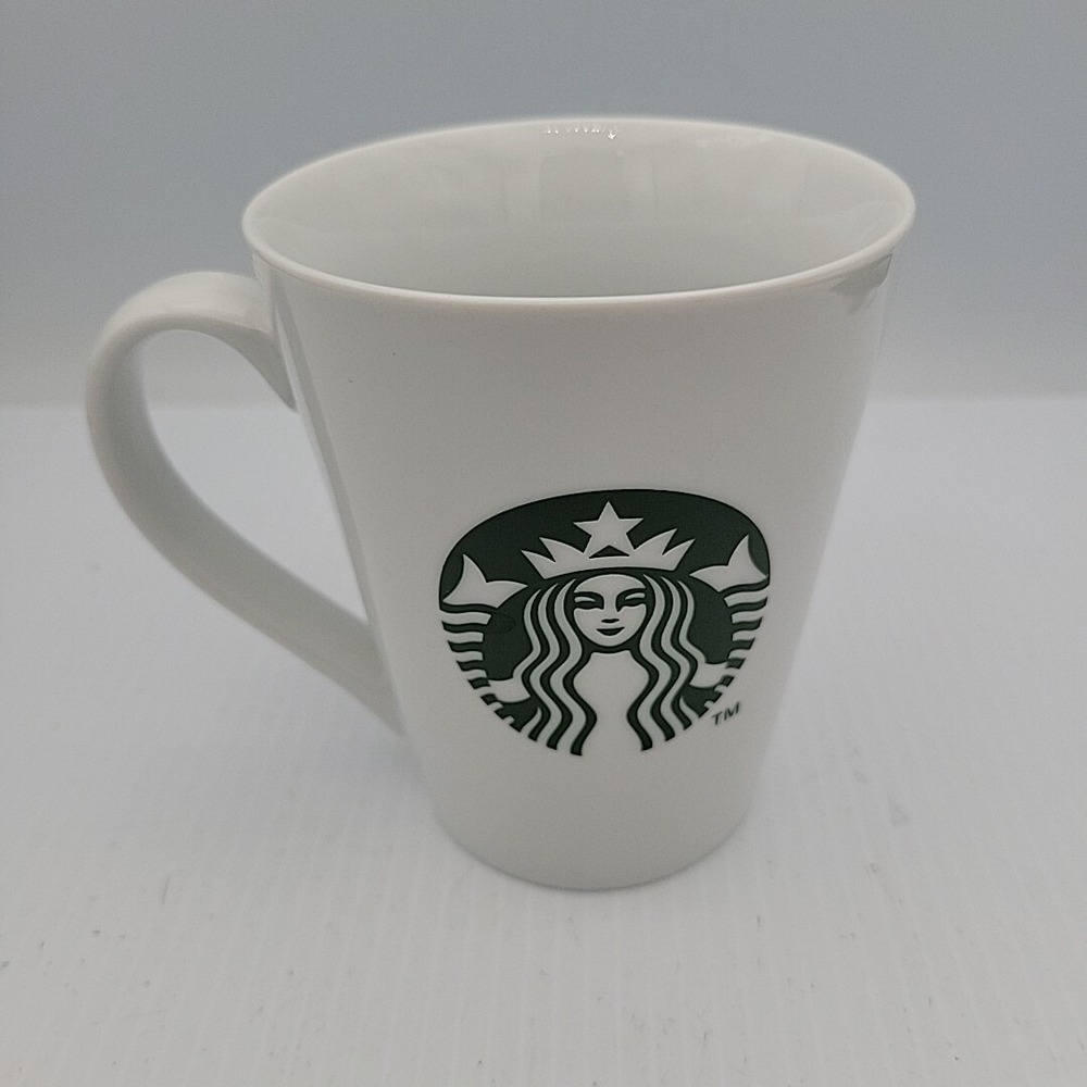 Starbucks Coffee Mug 12 Oz Cup Coffee Tea White Minimal Logo Collectible 2013